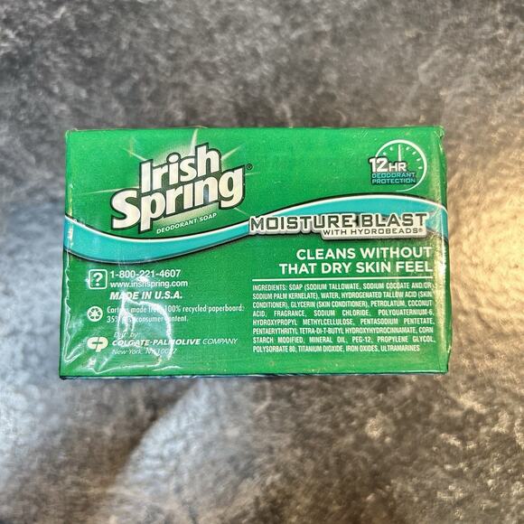 5 Bars IRISH SPRING Moisture Blast Hydro Bead Soap No Flaxseed‎ 3.2 & 4 oz - Picture 4 of 7